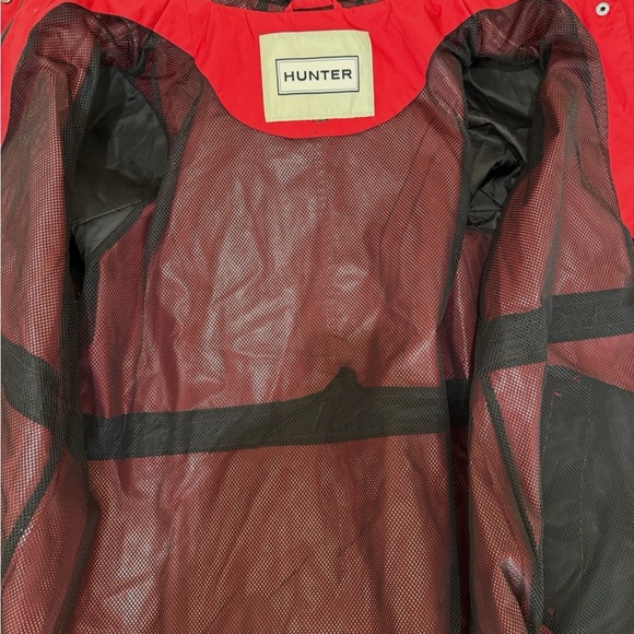 Hunter Women's Hooded Water Resistant Lightweight Red Wash Rain Jacket Size XXL - Picture 9 of 10